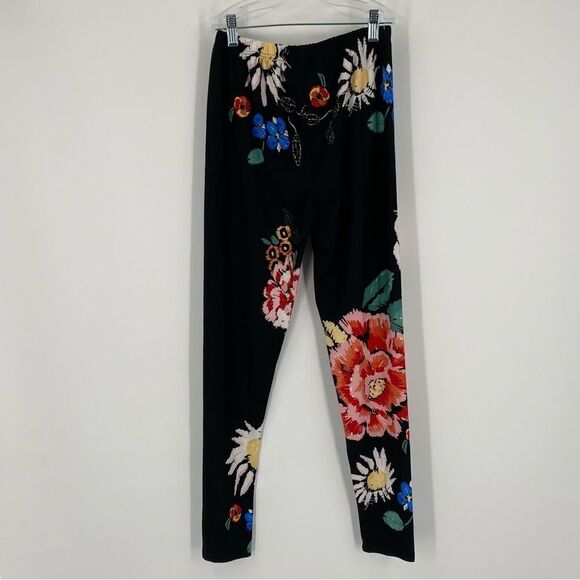 Agnes & Dora Women’s Black Large Floral Leggings Size Small / Medium - Picture 3 of 3